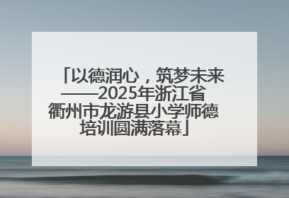 以德润心，筑梦未来——2025年浙江省衢州市龙游县小学师德培训圆满落幕
