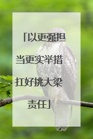 以更强担当更实举措扛好挑大梁责任