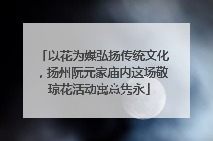 以花为媒弘扬传统文化，扬州阮元家庙内这场敬琼花活动寓意隽永