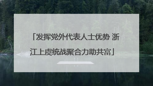 发挥党外代表人士优势 浙江上虞统战聚合力助共富