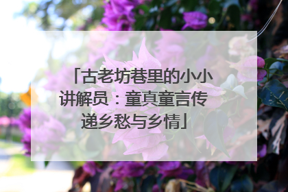 古老坊巷里的小小讲解员：童真童言传递乡愁与乡情