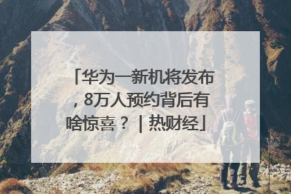 华为一新机将发布，8万人预约背后有啥惊喜？｜热财经
