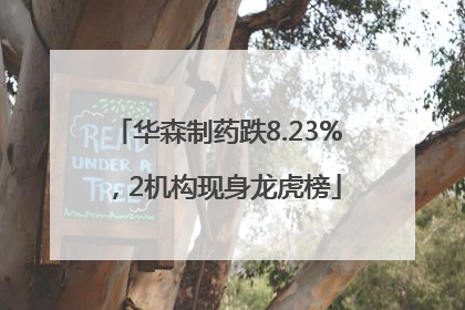 华森制药跌8.23%，2机构现身龙虎榜