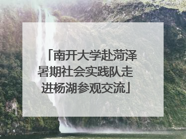 南开大学赴菏泽暑期社会实践队走进杨湖参观交流