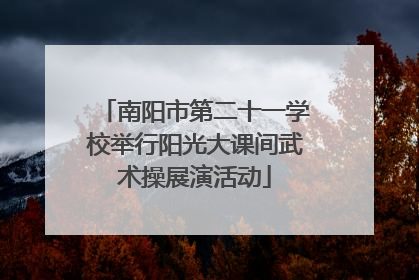南阳市第二十一学校举行阳光大课间武术操展演活动
