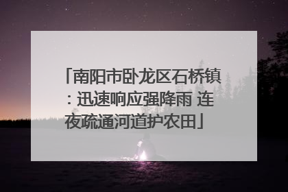 南阳市卧龙区石桥镇：迅速响应强降雨 连夜疏通河道护农田