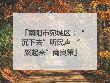 南阳市宛城区：“沉下去”听民声 “聚起来”商良策