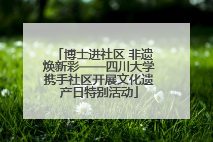 博士进社区 非遗焕新彩——四川大学携手社区开展文化遗产日特别活动