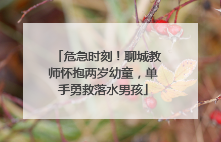 危急时刻！聊城教师怀抱两岁幼童，单手勇救落水男孩