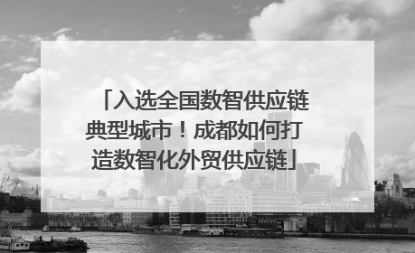 入选全国数智供应链典型城市！成都如何打造数智化外贸供应链