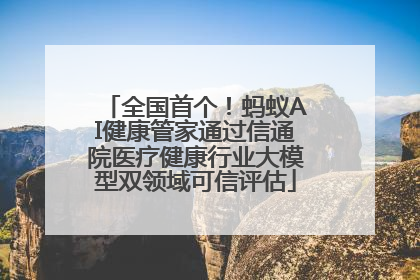 全国首个！蚂蚁AI健康管家通过信通院医疗健康行业大模型双领域可信评估