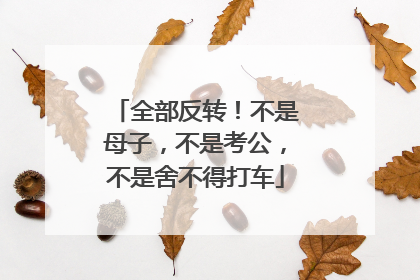 全部反转！不是母子，不是考公，不是舍不得打车