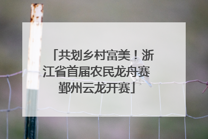 共划乡村富美！浙江省首届农民龙舟赛鄞州云龙开赛
