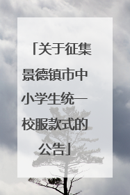 关于征集景德镇市中小学生统一校服款式的公告