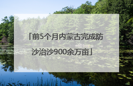 前5个月内蒙古完成防沙治沙900余万亩