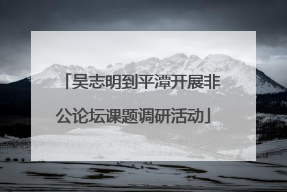 吴志明到平潭开展非公论坛课题调研活动