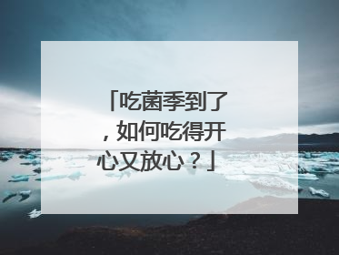 吃菌季到了，如何吃得开心又放心？
