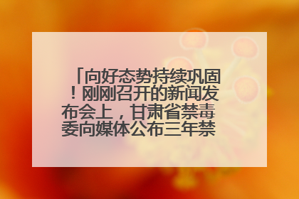 向好态势持续巩固！刚刚召开的新闻发布会上，甘肃省禁毒委向媒体公布三年禁毒工作“成绩单”