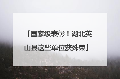 国家级表彰！湖北英山县这些单位获殊荣