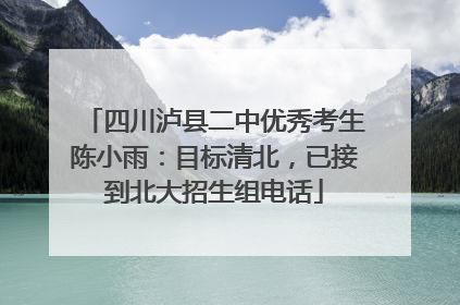 四川泸县二中优秀考生陈小雨：目标清北，已接到北大招生组电话