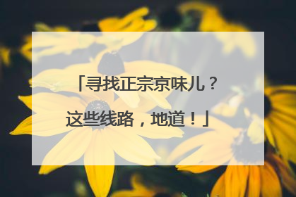 寻找正宗京味儿？这些线路，地道！