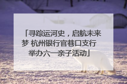 寻踪运河史，启航未来梦 杭州银行官巷口支行举办六一亲子活动