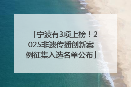 宁波有3项上榜！2025非遗传播创新案例征集入选名单公布