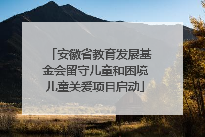 安徽省教育发展基金会留守儿童和困境儿童关爱项目启动