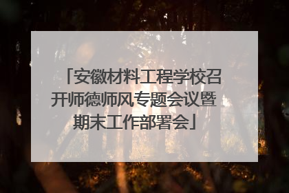 安徽材料工程学校召开师德师风专题会议暨期末工作部署会