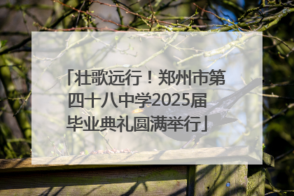 壮歌远行！郑州市第四十八中学2025届毕业典礼圆满举行