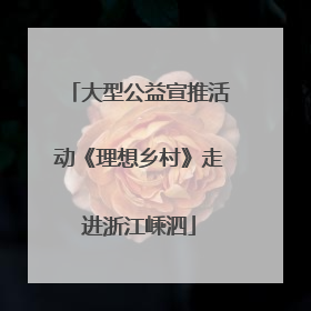 大型公益宣推活动《理想乡村》走进浙江嵊泗