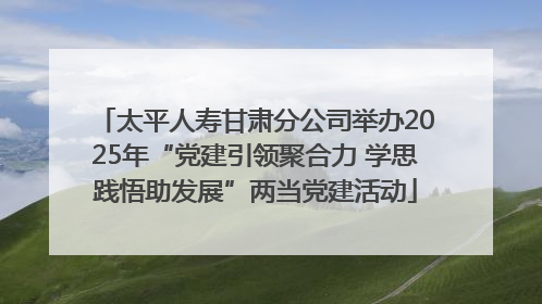 太平人寿甘肃分公司举办2025年“党建引领聚合力 学思践悟助发展”两当党建活动