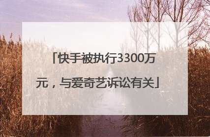 快手被执行3300万元，与爱奇艺诉讼有关