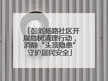 彭刘杨路社区开展危树清理行动，消除“头顶隐患”守护居民安全