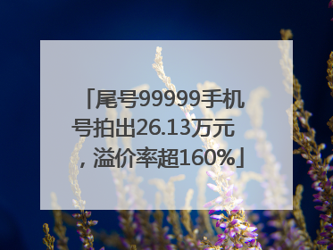 尾号99999手机号拍出26.13万元，溢价率超160%