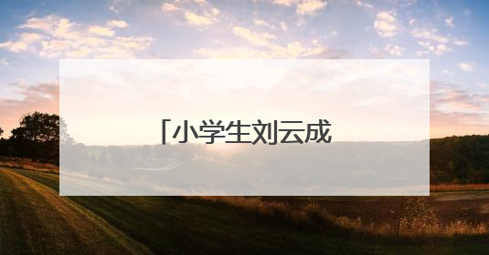 小学生刘云成，点名表扬！