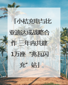 小桔充电与比亚迪达成战略合作 三年内共建1万座“兆瓦闪充”站