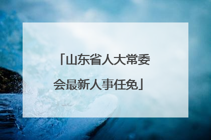 山东省人大常委会最新人事任免
