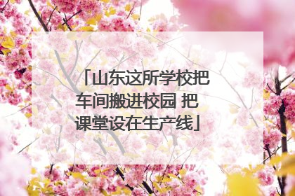 山东这所学校把车间搬进校园 把课堂设在生产线