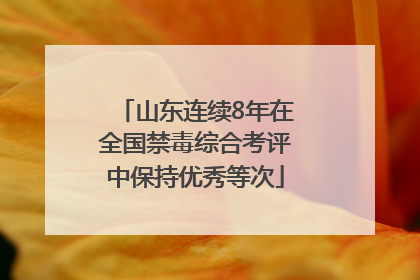 山东连续8年在全国禁毒综合考评中保持优秀等次