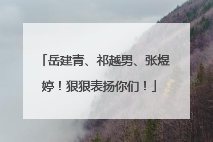 岳建青、祁越男、张煜婷！狠狠表扬你们！