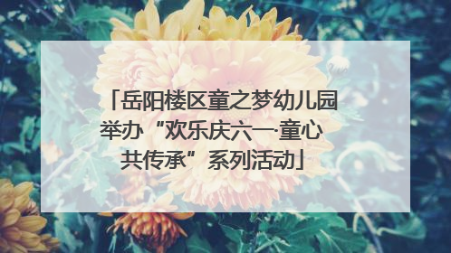 岳阳楼区童之梦幼儿园举办“欢乐庆六一·童心共传承”系列活动
