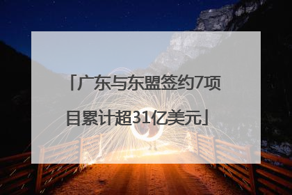 广东与东盟签约7项目累计超31亿美元