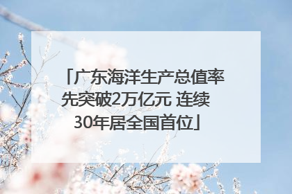 广东海洋生产总值率先突破2万亿元 连续30年居全国首位