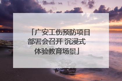 广安工伤预防项目部署会召开 沉浸式体验教育场景