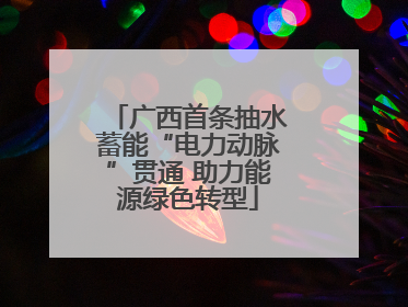 广西首条抽水蓄能“电力动脉”贯通 助力能源绿色转型