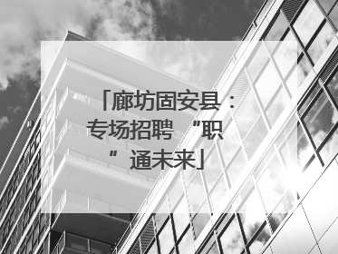 廊坊固安县：专场招聘 “职”通未来