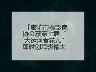 廊坊市摄影家协会获第七届“大运河春花儿”即时创意影像大赛优秀组织奖