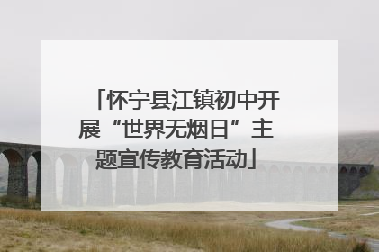 怀宁县江镇初中开展“世界无烟日”主题宣传教育活动