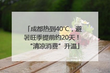 成都热到40℃，避暑旺季提前约20天！“清凉消费”升温